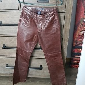 Burgundy Gap leather pants